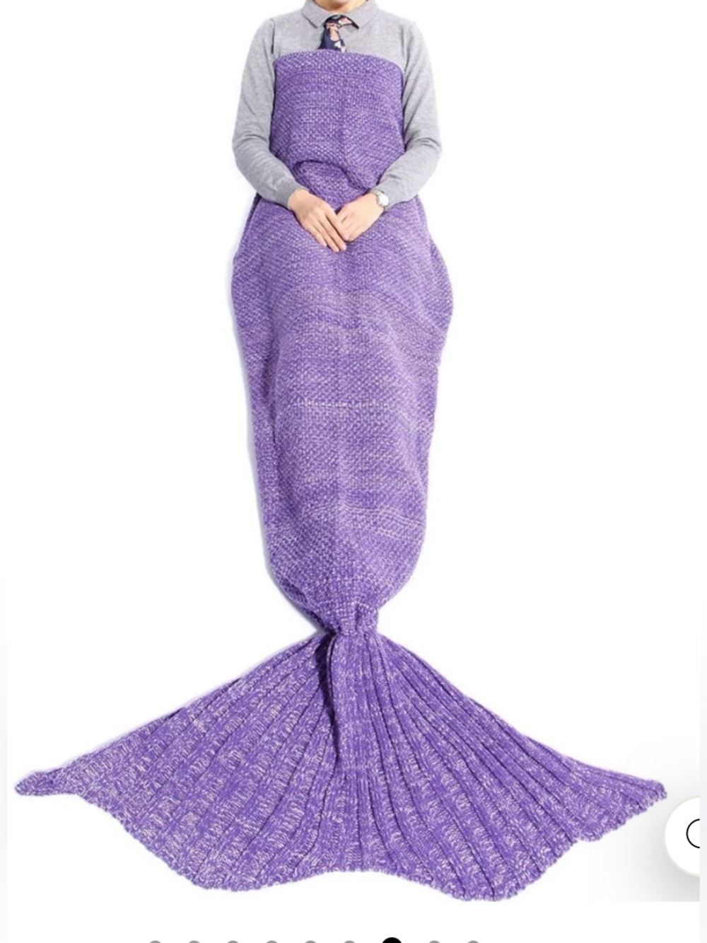Warm Knitted Mermaid Tail - purple
